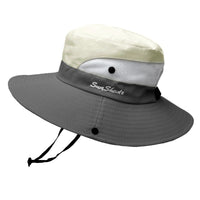 Stylish women's UV protection sun hat with a wide brim – Livia-Beige-State of Style