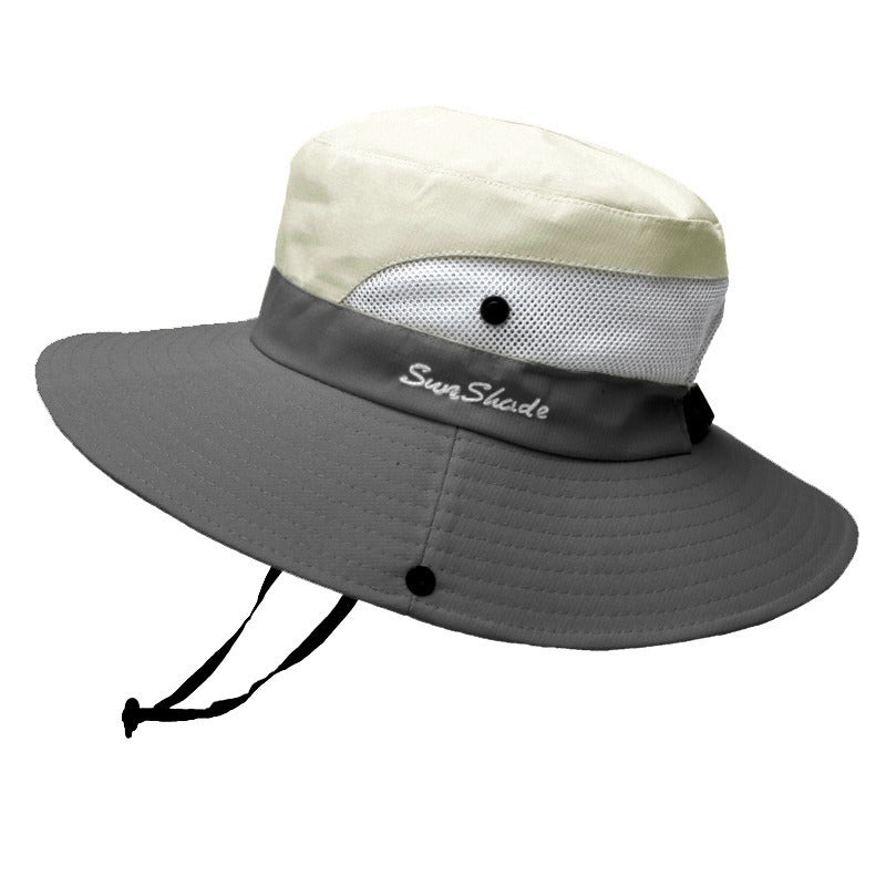 Stylish women's UV protection sun hat with a wide brim – Livia-Beige-State of Style