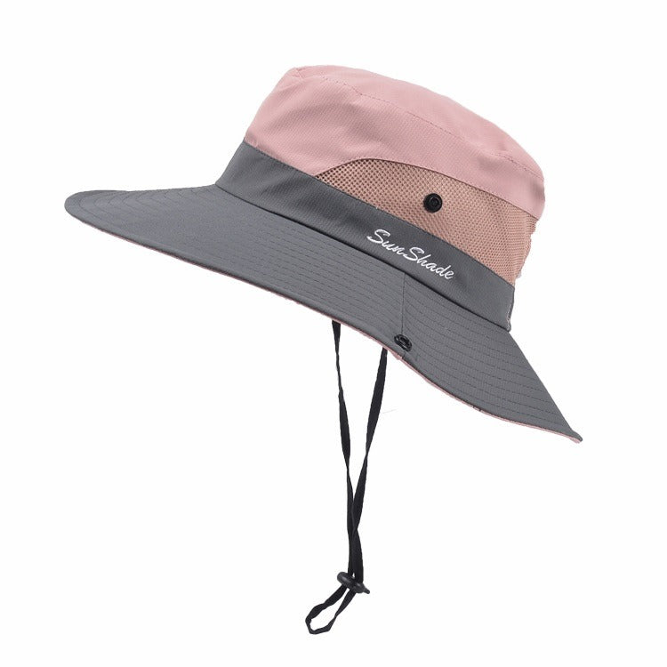 Stylish women's UV protection sun hat with a wide brim – Livia-Pink-State of Style
