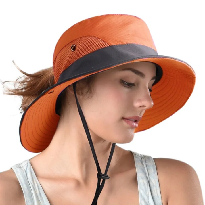 Stylish women's UV protection sun hat with a wide brim – Livia-Pink-State of Style