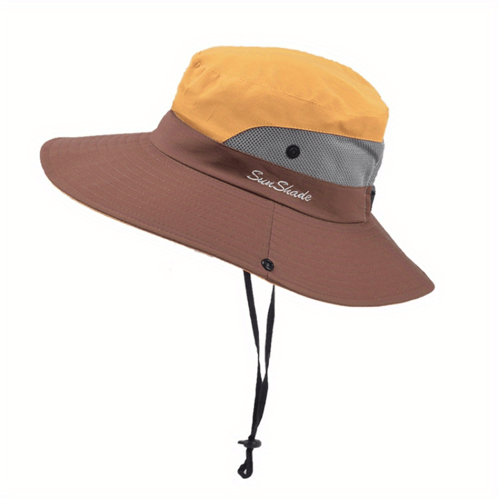Stylish women's UV protection sun hat with a wide brim – Livia-Yellow-State of Style