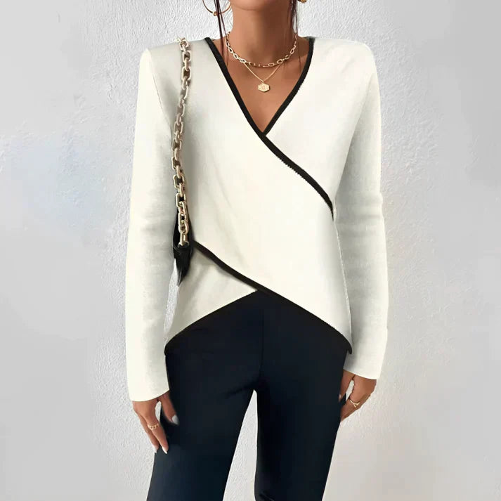 Stylish Women's V-Neck Shirt - Mara-S-State of Style