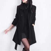 Stylish Women's Winter Coat with Belt - Sophie-Black-M-State of Style