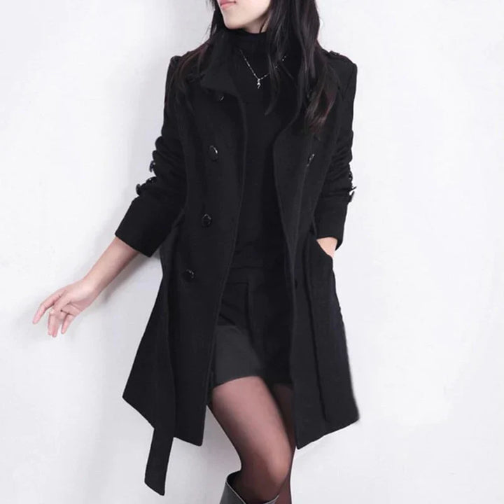 Stylish Women's Winter Coat with Belt - Sophie-Black-M-State of Style