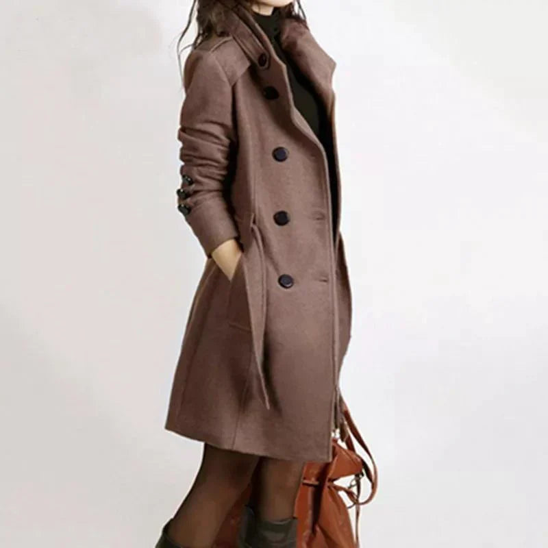 Stylish Women's Winter Coat with Belt - Sophie-Brown-M-State of Style