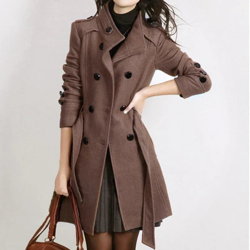 Stylish Women's Winter Coat with Belt - Sophie-Brown-M-State of Style