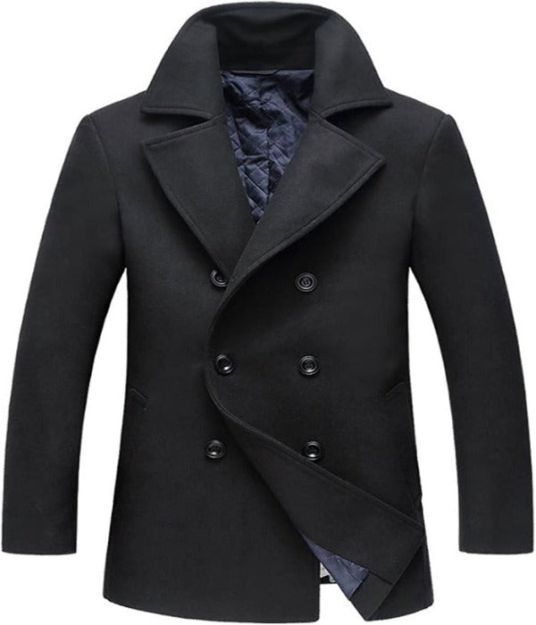Stylish Wool Blend Jacket - Victor-Black-S-State of Style