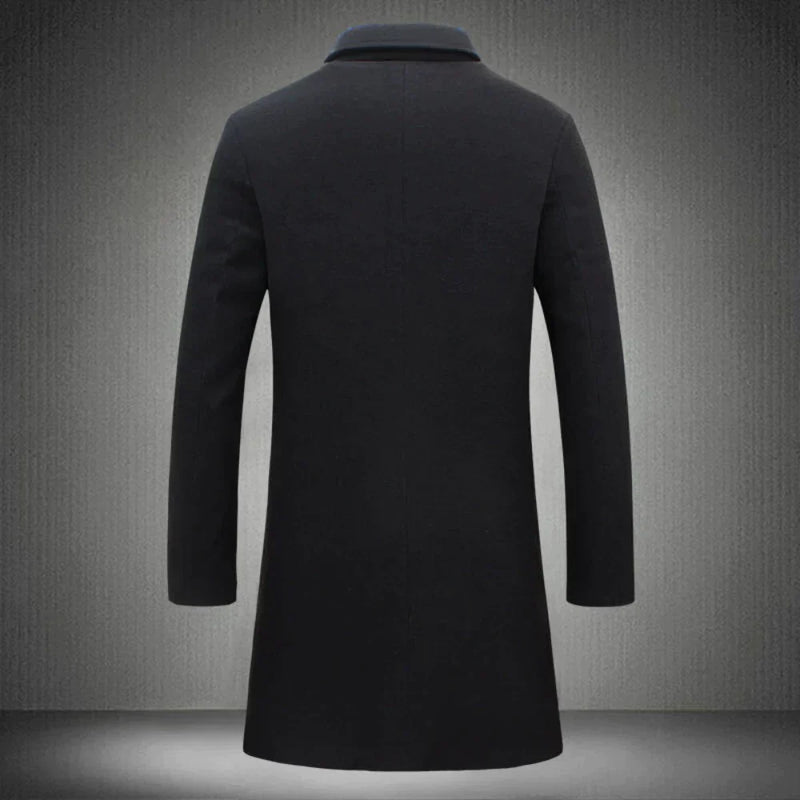 Stylish Wool Men's Coat - Maxwell-Black-2XS-State of Style