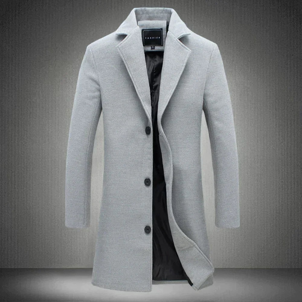 Stylish Wool Men's Coat - Maxwell-Light Grey-2XS-State of Style