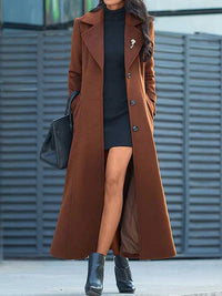Stylish Wool Women’s Coat - Elora-Brown-S-State of Style