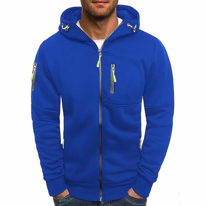 Stylish Zip-Up Hoodie - Markus-Blue-S-State of Style