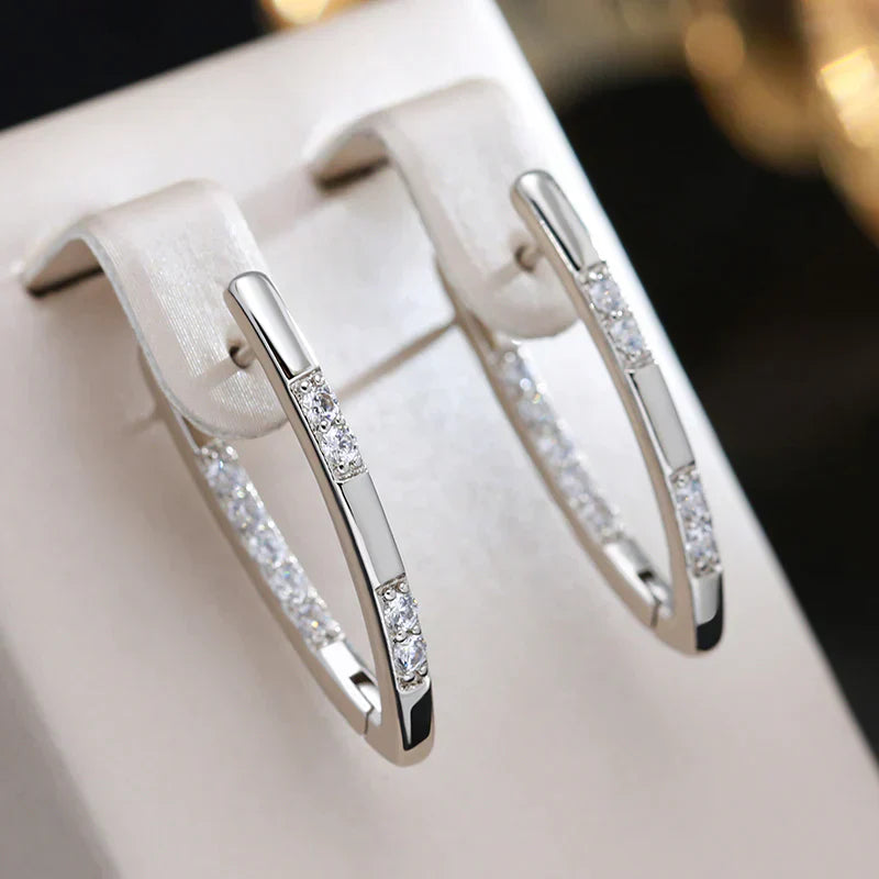 Stylish Zirconia Earrings - Aurélie-Silver-State of Style