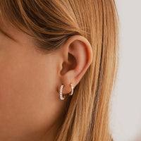 Stylish Zirconia Hoop Earrings – Aurina-Gold-State of Style