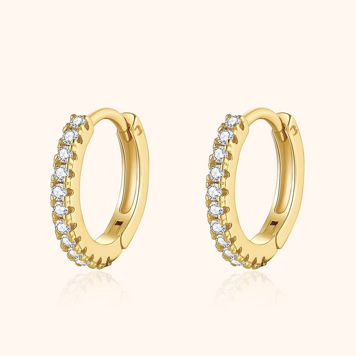 Stylish Zirconia Hoop Earrings – Aurina-Gold-State of Style