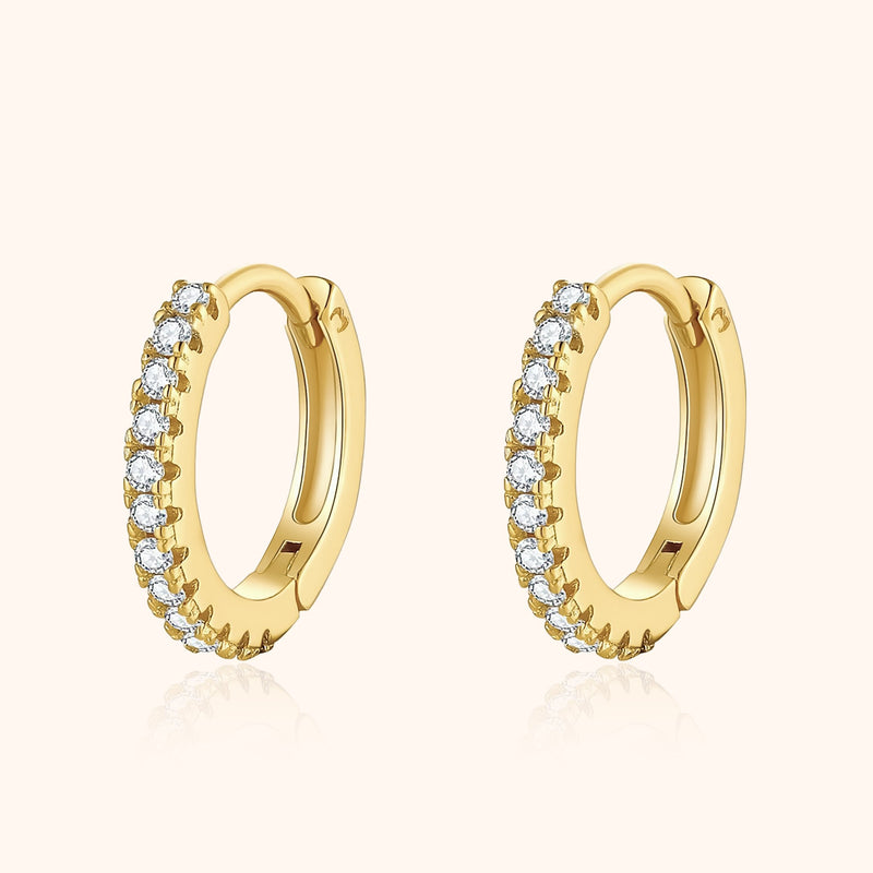 Stylish Zirconia Hoop Earrings – Aurina-Gold-State of Style