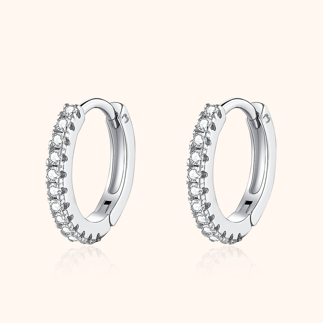 Stylish Zirconia Hoop Earrings – Aurina-Silver-State of Style