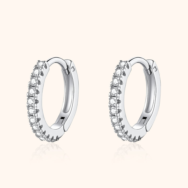 Stylish Zirconia Hoop Earrings – Aurina-Silver-State of Style