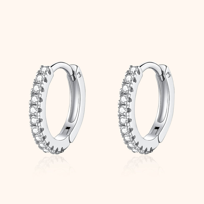 Stylish Zirconia Hoop Earrings – Aurina-Silver-State of Style