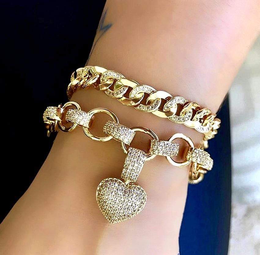 Stylish Zirconia Jewelry Set - Elisette-Gold-State of Style