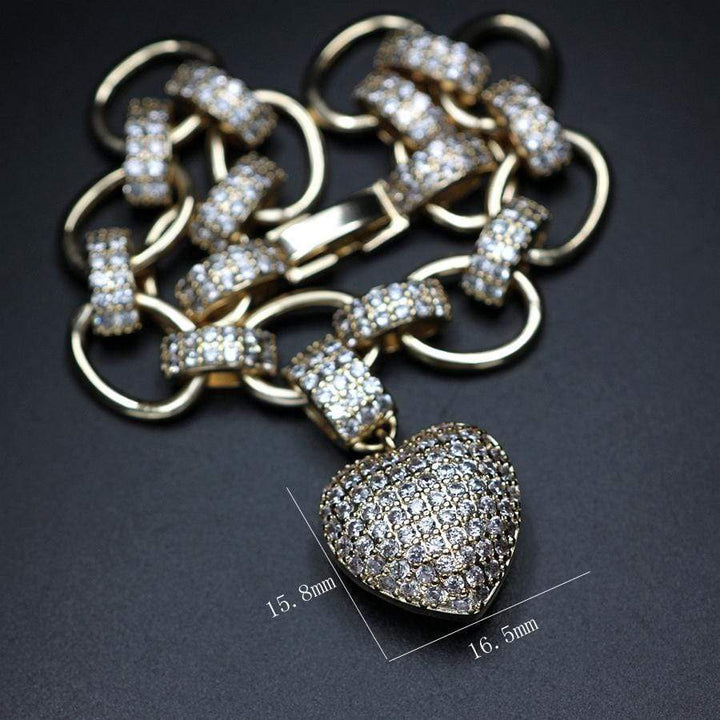 Stylish Zirconia Jewelry Set - Elisette-Gold-State of Style