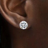 Stylish Zirconia Stud Earrings made of Titanium Steel - Lumen-0.3 CM 1 Pair-State of Style