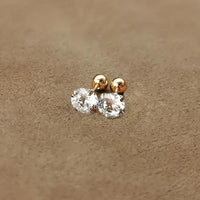 Stylish Zirconia Stud Earrings made of Titanium Steel - Lumen-0.3 CM 1 Pair-State of Style