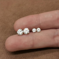 Stylish Zirconia Stud Earrings made of Titanium Steel - Lumen-0.3 CM 1 Pair-State of Style