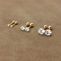 Stylish Zirconia Stud Earrings made of Titanium Steel - Lumen-Complete Set-State of Style