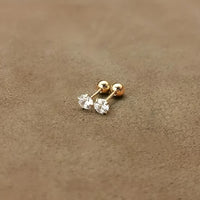 Stylish Zirconia Titanium Stud Earrings - Lumen-4mm (1 Pair)-State of Style