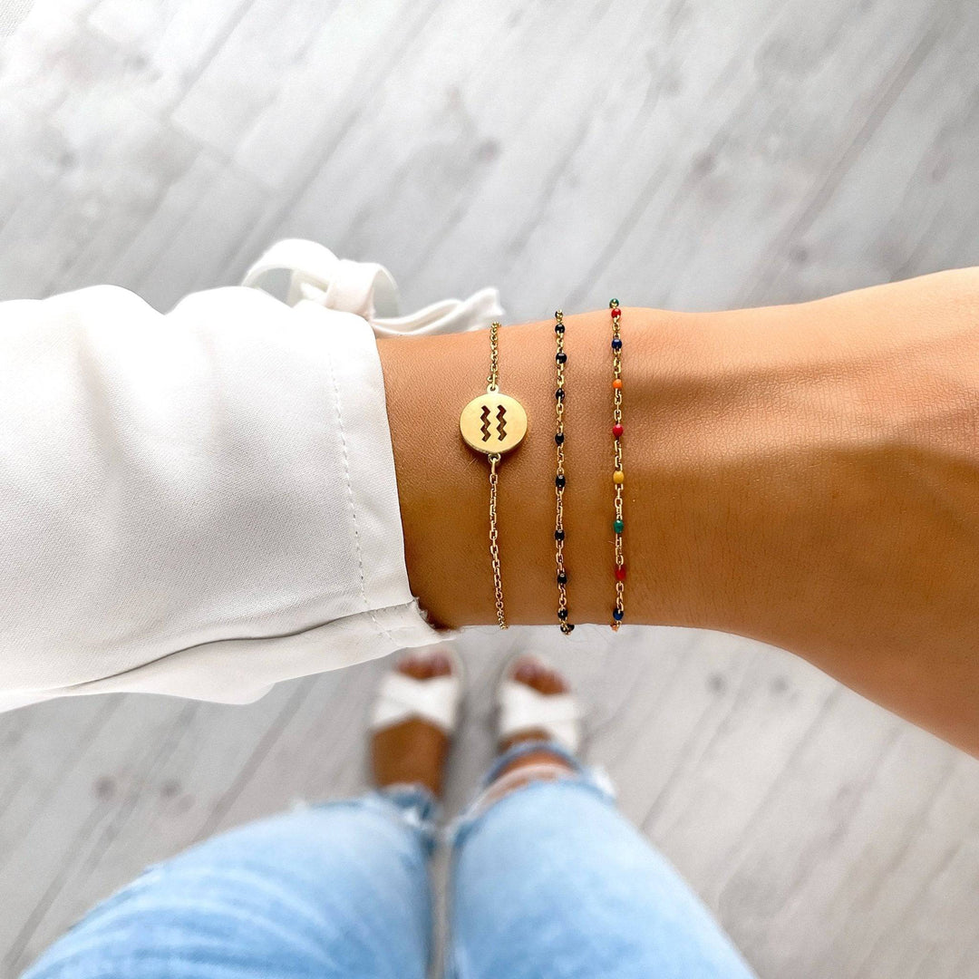 Stylish Zodiac Bracelet – Lyra-Gold-Aquarius-State of Style