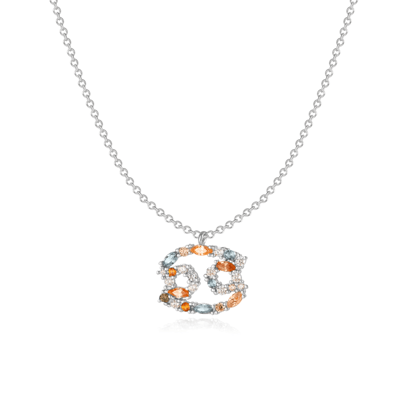 Stylish Zodiac Necklace - Celestia-Silver-Cancer-State of Style