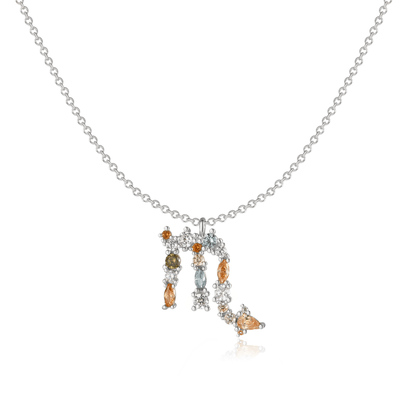 Stylish Zodiac Necklace - Celestia-Silver-Scorpio-State of Style