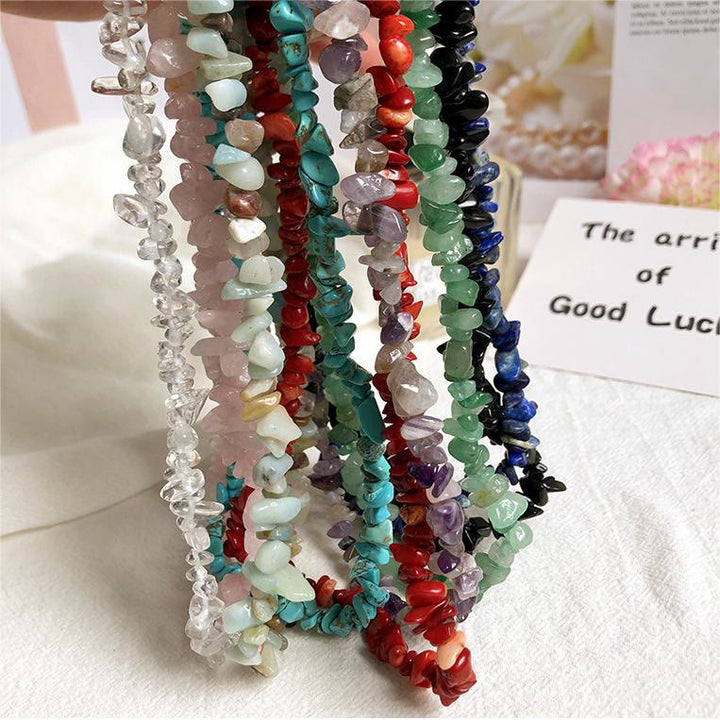 Stylishly Shaped Polished Crystal Necklace - Lina-Green Aventurine-State of Style