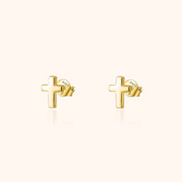 Subtle Cross Earrings - Lena-Gold-State of Style