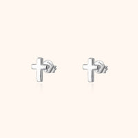 Subtle Cross Earrings - Lena-Silver-State of Style