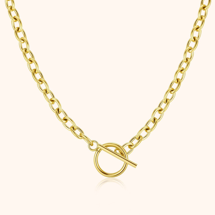 Subtle Necklace with Geometric Design - Noelia-Gold-State of Style
