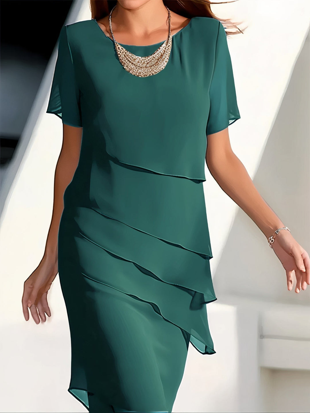 Summer chiffon dress – Mirella-Green-S-State of Style