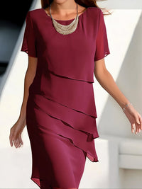 Summer chiffon dress – Mirella-Red-S-State of Style