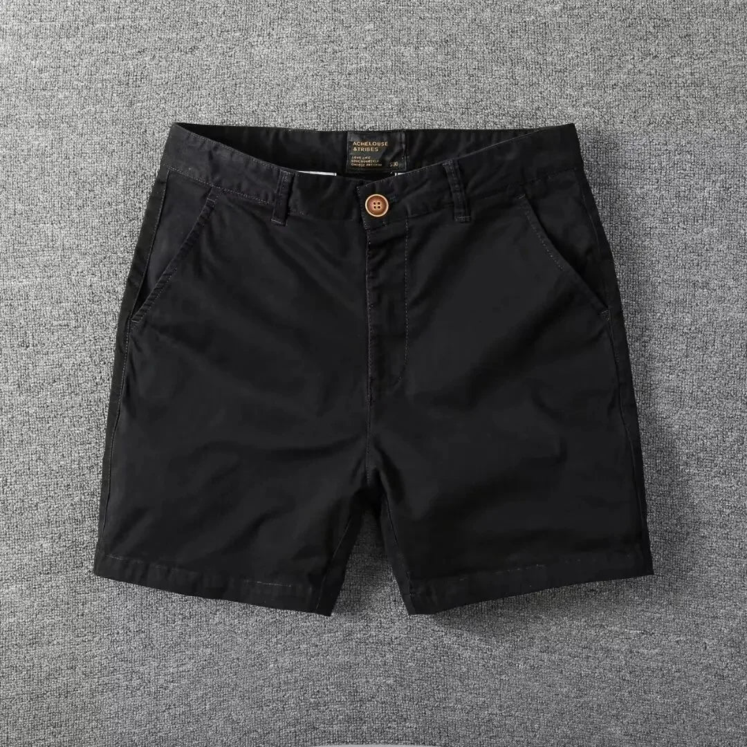 Summer chino shorts with a comfort fit – Matteo-Black-28-State of Style
