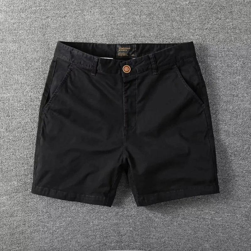 Summer chino shorts with a comfort fit – Matteo-Black-28-State of Style
