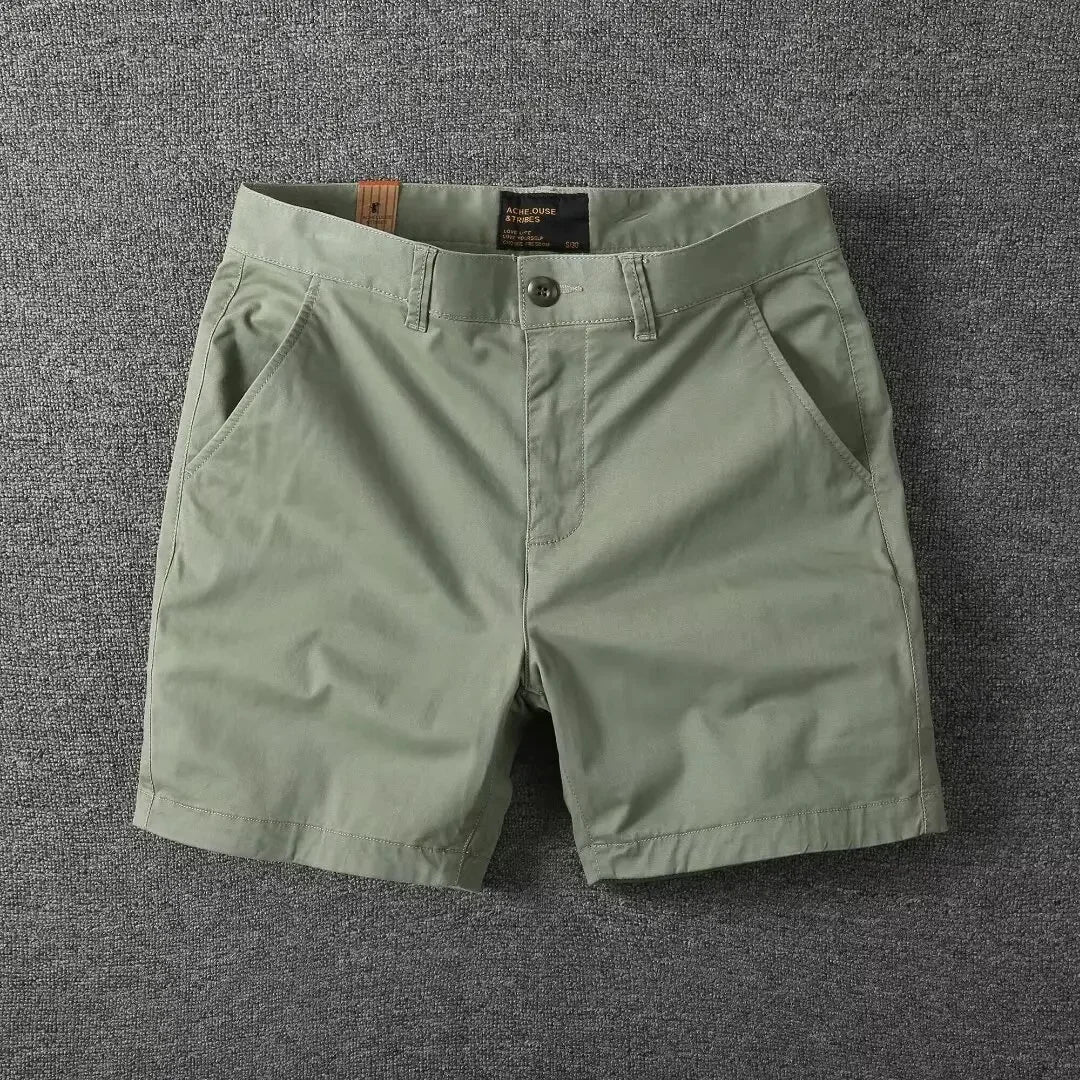 Summer chino shorts with a comfort fit – Matteo-Green-28-State of Style