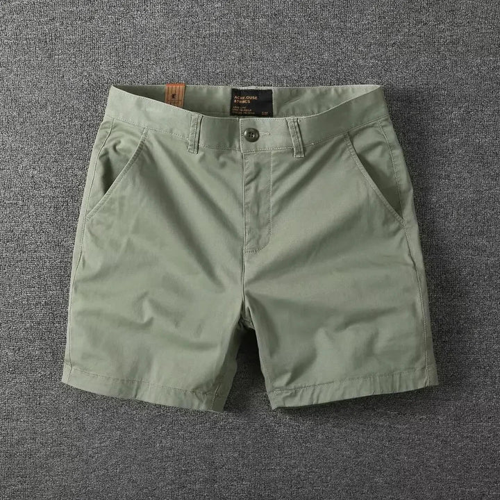 Summer chino shorts with a comfort fit – Matteo-Green-28-State of Style