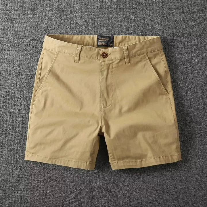 Summer chino shorts with a comfort fit – Matteo-Khaki-28-State of Style