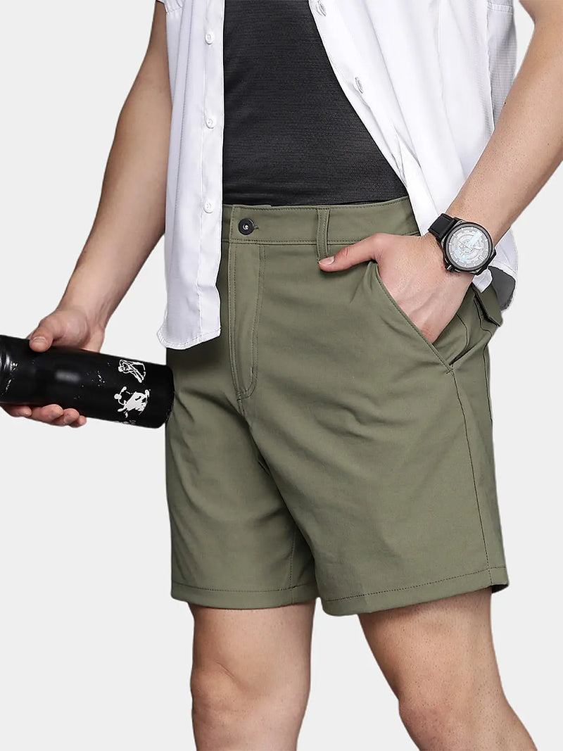 Summer chino shorts with a comfort fit – Matteo-Orange-red-28-State of Style