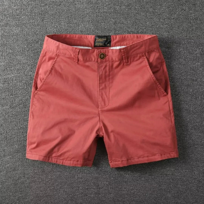 Summer chino shorts with a comfort fit – Matteo-Orange-red-28-State of Style