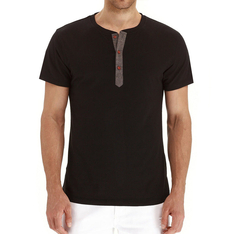Summer Cotton Men's T-shirt – Finn-Dark blue-S-State of Style