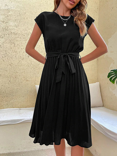 Summer dress with Short Sleeves – Amara-Black-S-State of Style