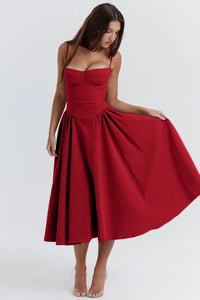 Summer dress with Sweetheart Neckline – Elvira-Blue-S-State of Style
