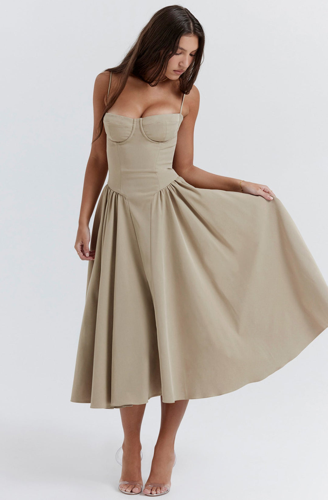Summer dress with Sweetheart Neckline – Elvira-Blue-S-State of Style