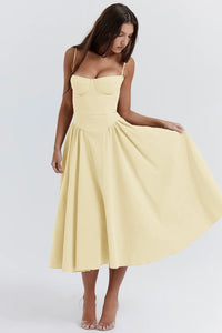 Summer dress with Sweetheart Neckline – Elvira-Blue-S-State of Style